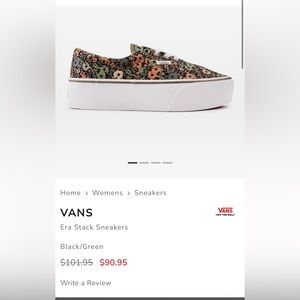 Green floral Vans